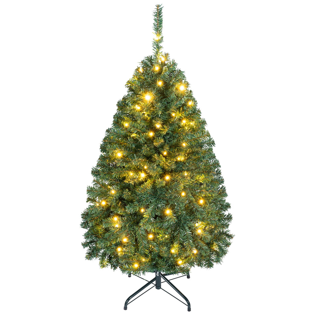Costway 6Ft Pre-Lit Artificial Christmas Tree Hinged 350 LED Lights
