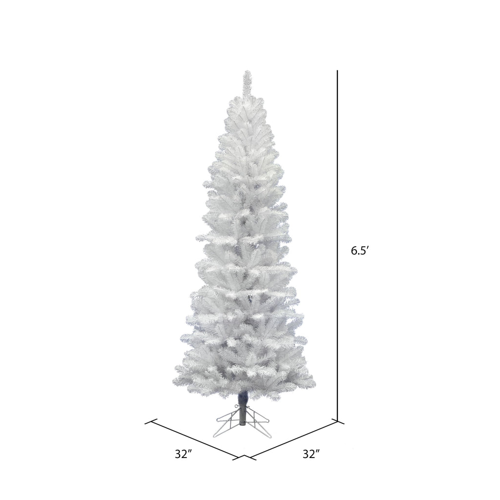 Vickerman 6.5' White Salem Pencil Pine Artificial Christmas Tree, Unlit