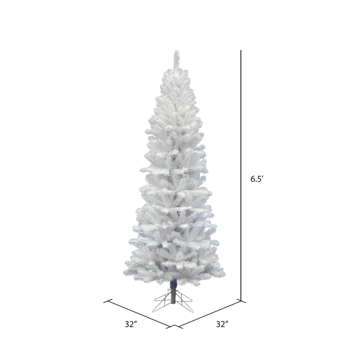 Vickerman 6.5' White Salem Pencil Pine Artificial Christmas Tree, Unlit