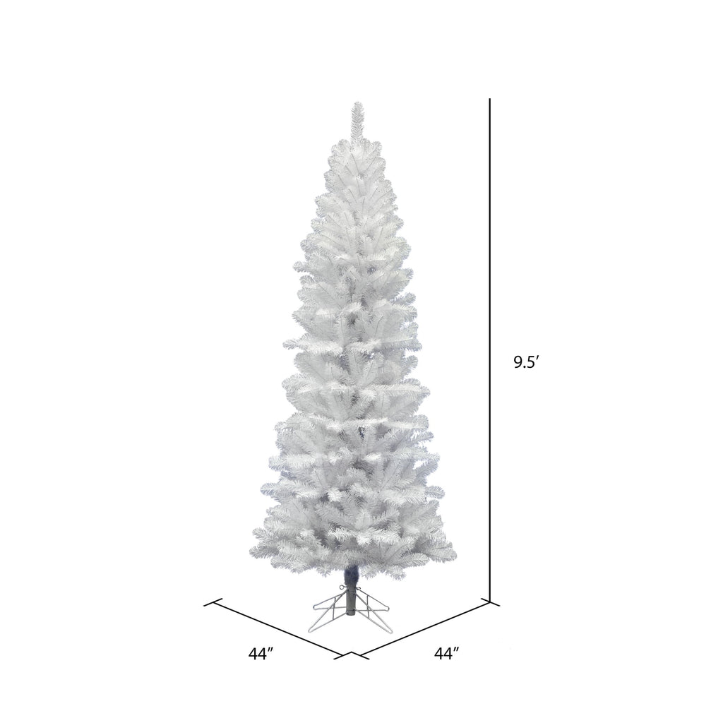 Vickerman 9.5' White Salem Pencil Pine Artificial Christmas Tree, Unlit
