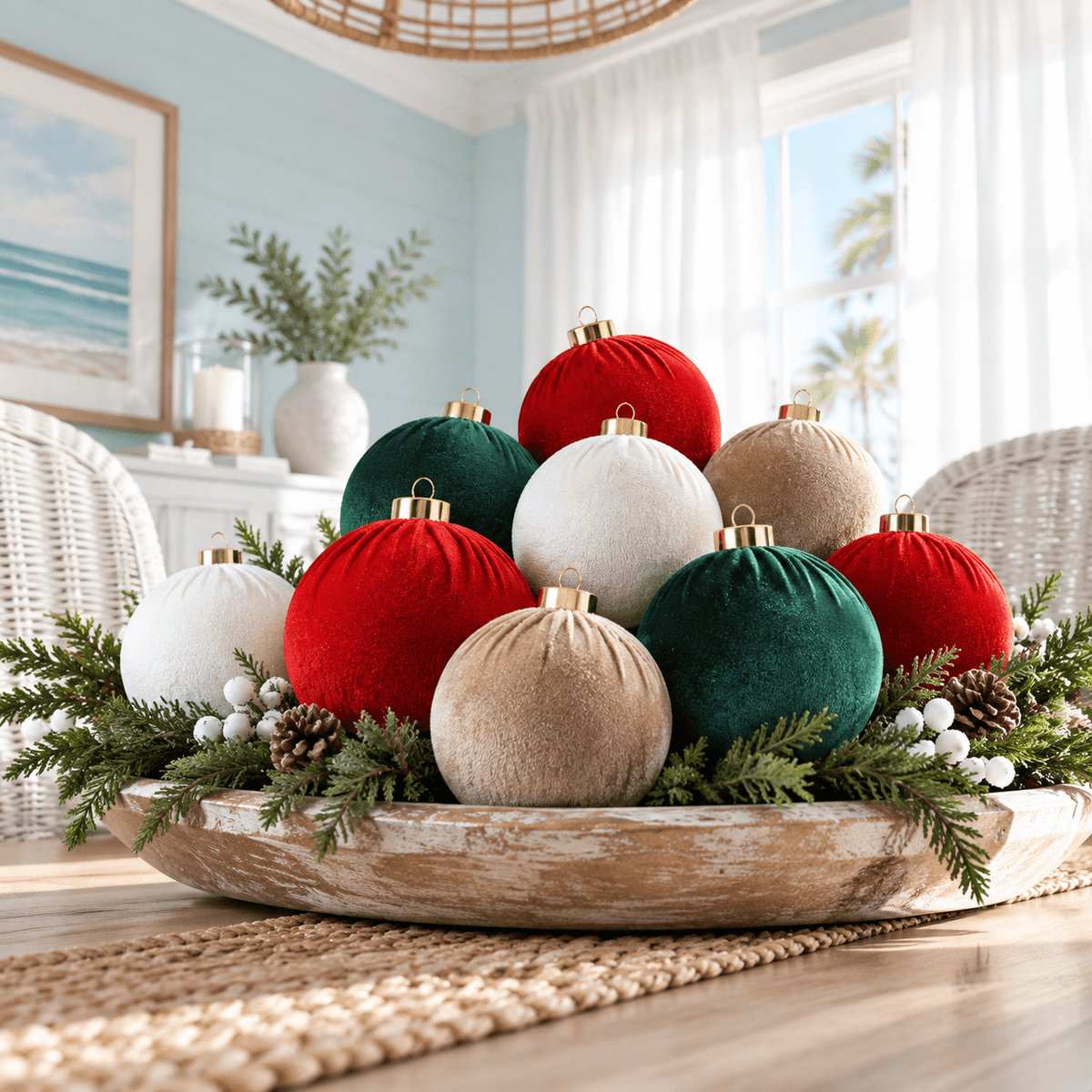 Christmas Ornaments Balls For Tree - 15pink & Teal Shatterproof Xmas Decorations Multicolor Beige 80mm 3.15inch