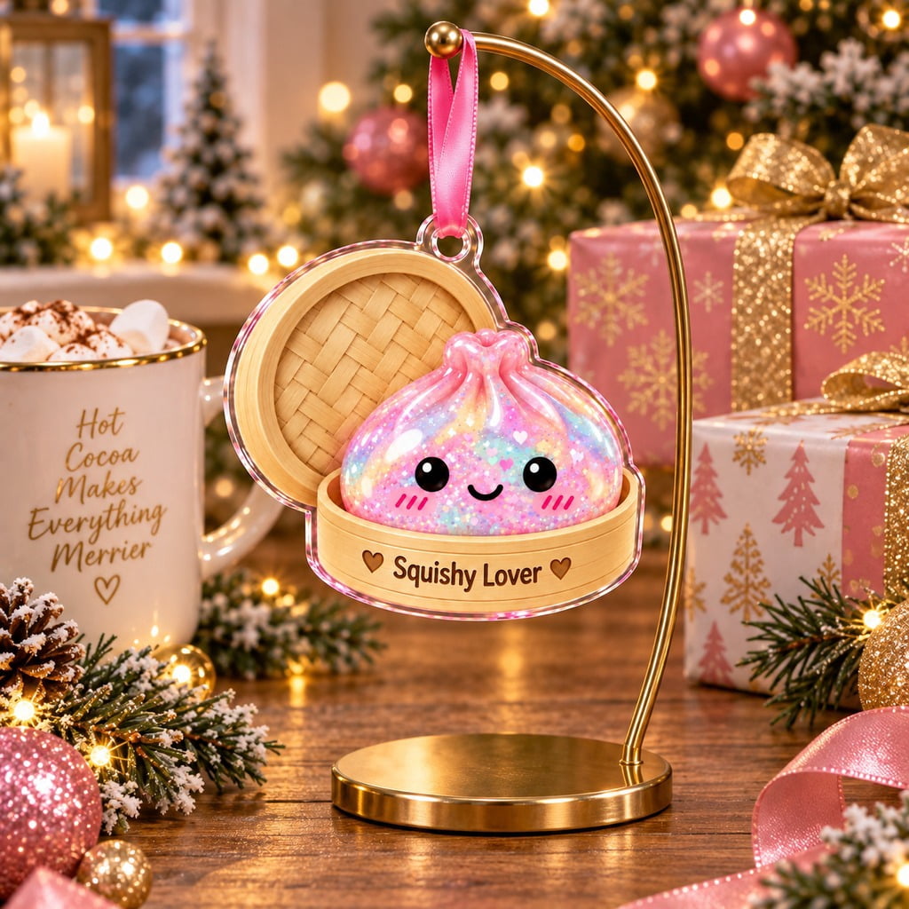 Christmas Ornament with Cute Squishy Lover Dumpling, Ornament Keepsake for Collectors
