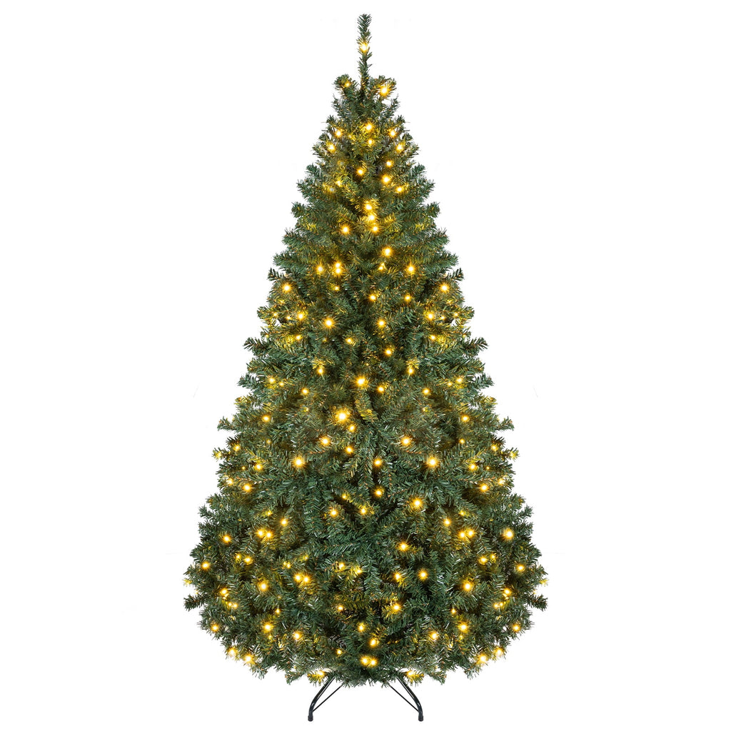 Costway 6Ft Pre-Lit Artificial Christmas Tree Hinged 350 LED Lights