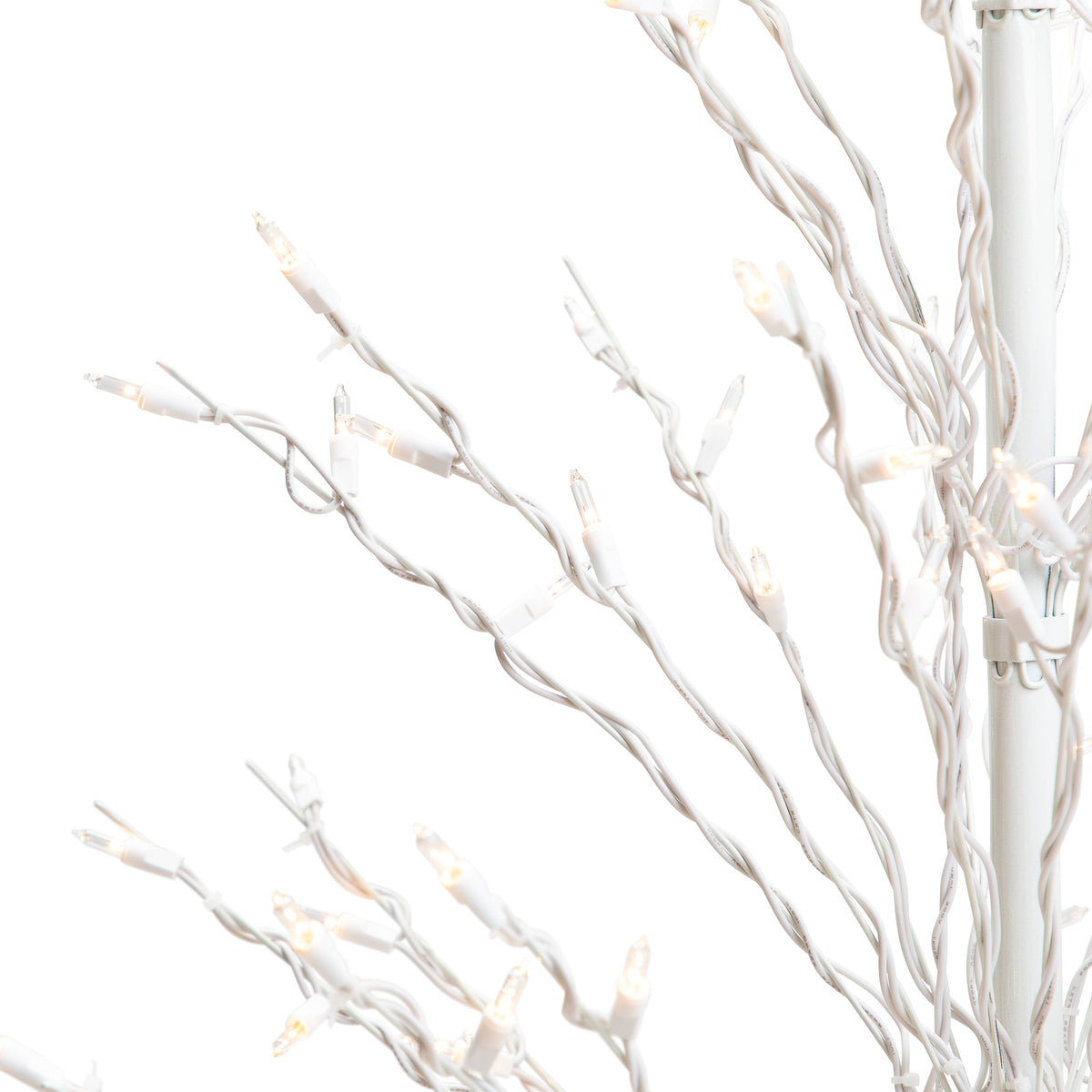 Northlight 4' White Lighted Christmas Cascade Twig Tree Outdoor Decoration - Clear Lights