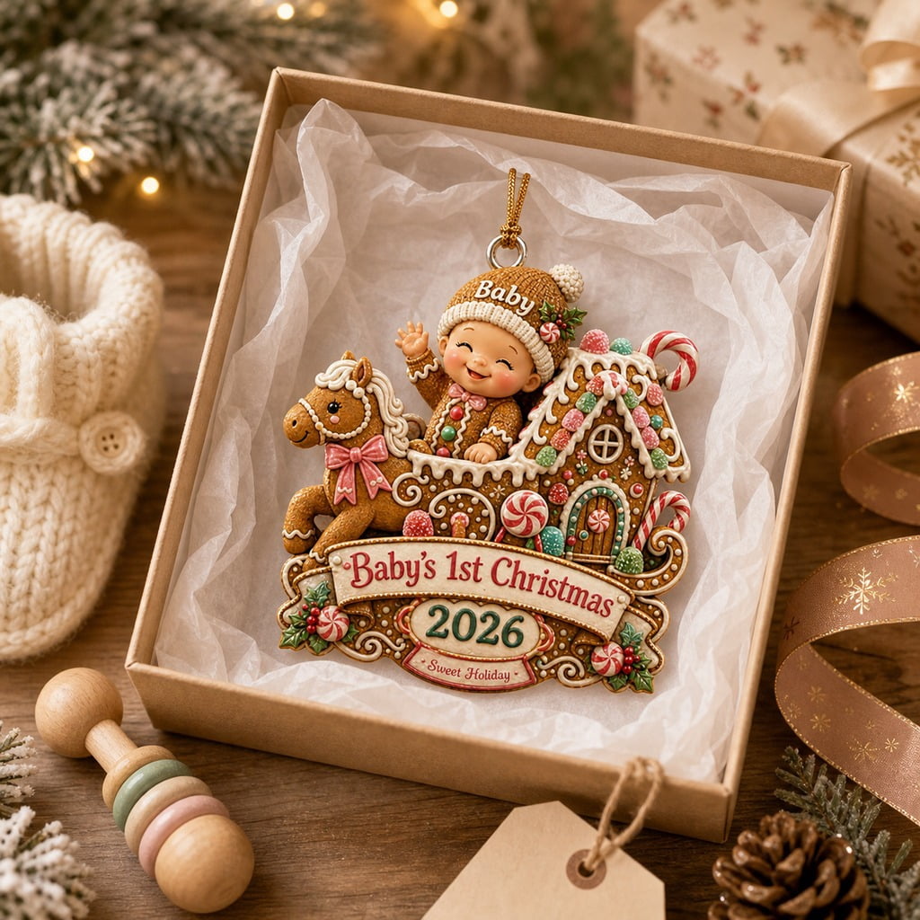 Personalized Hanging Ornament Baby First Christmas Keepsake