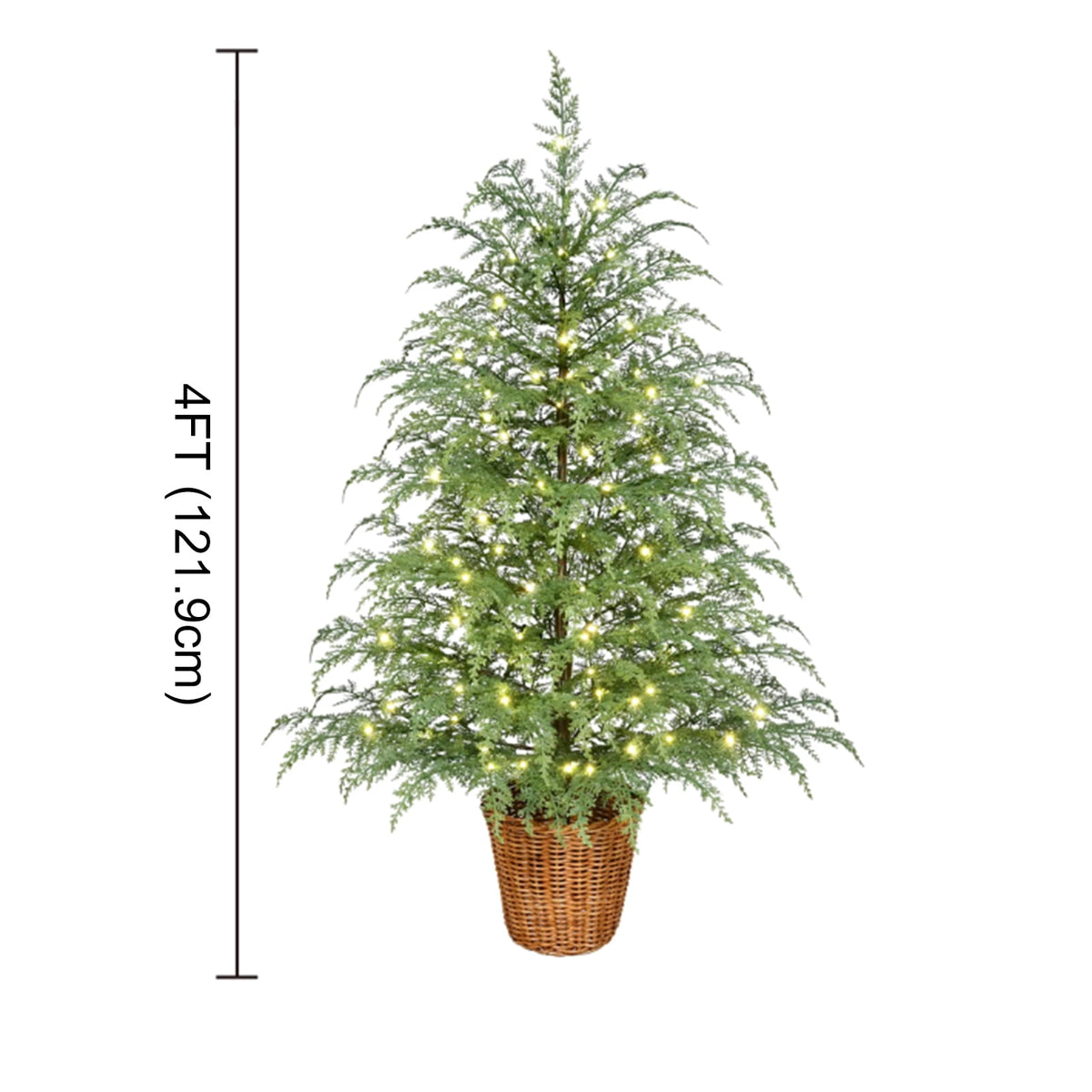 4FT Lifelike Touch Artificial Cedar Topiary Trees for Front Porch | Fake Christmas Trees, Faux Potted Plants, UV Resistant Fake Greenery, for Front Door Garden Outdoor Farmhouse Home Decoration