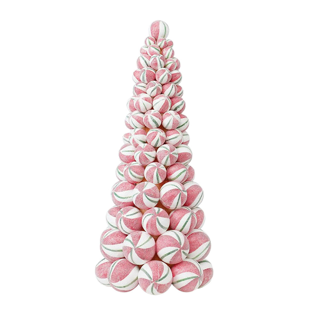 CUTICATE Christmas Ball Tree Christmas Decorations Collection Table Decor Tabletop Xmas Tree Christmas Balls Ornament for Home Holiday Pink White