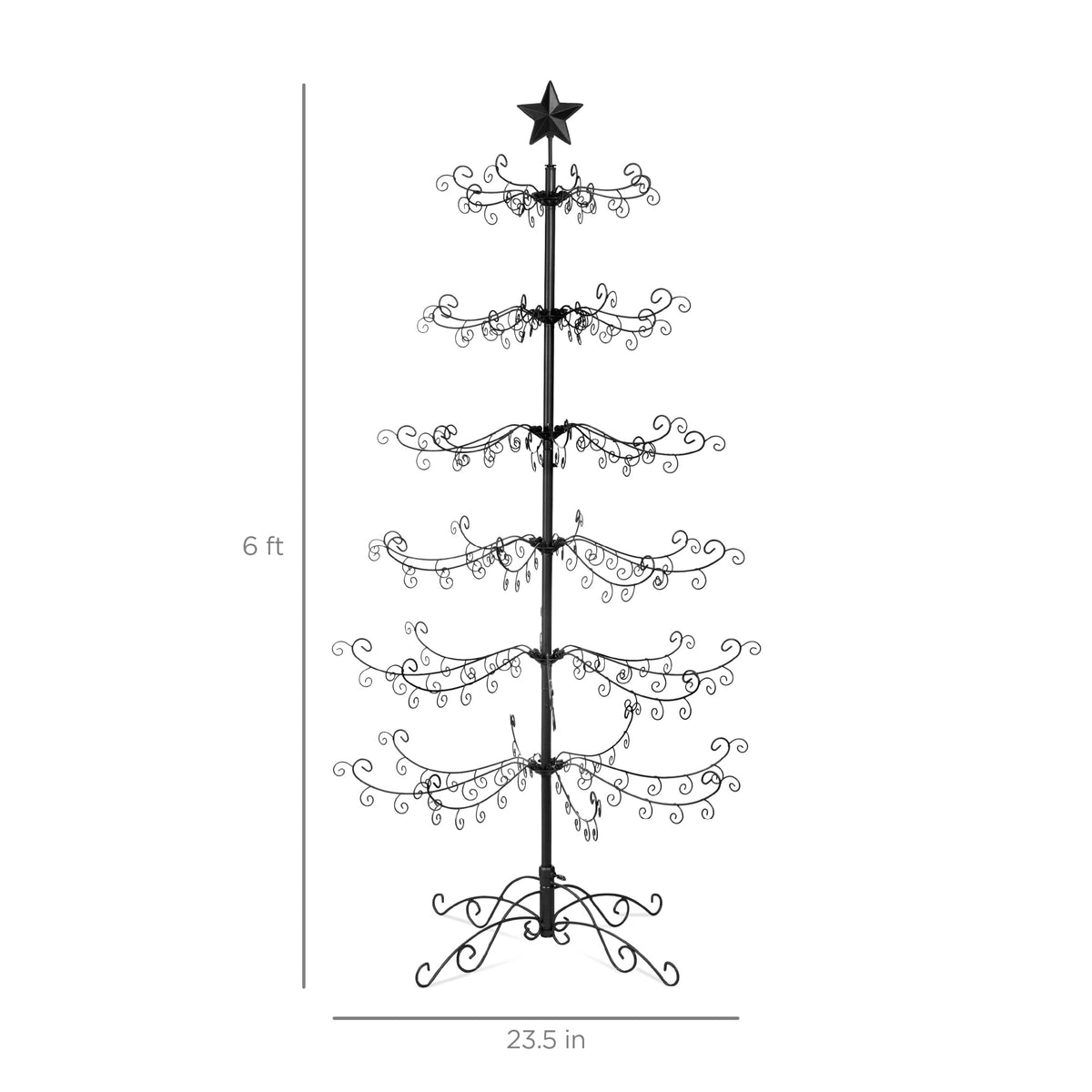 Best Choice Products 6ft Wrought Iron Ornament Display Christmas Tree w/ Easy Assembly, Stand - Black