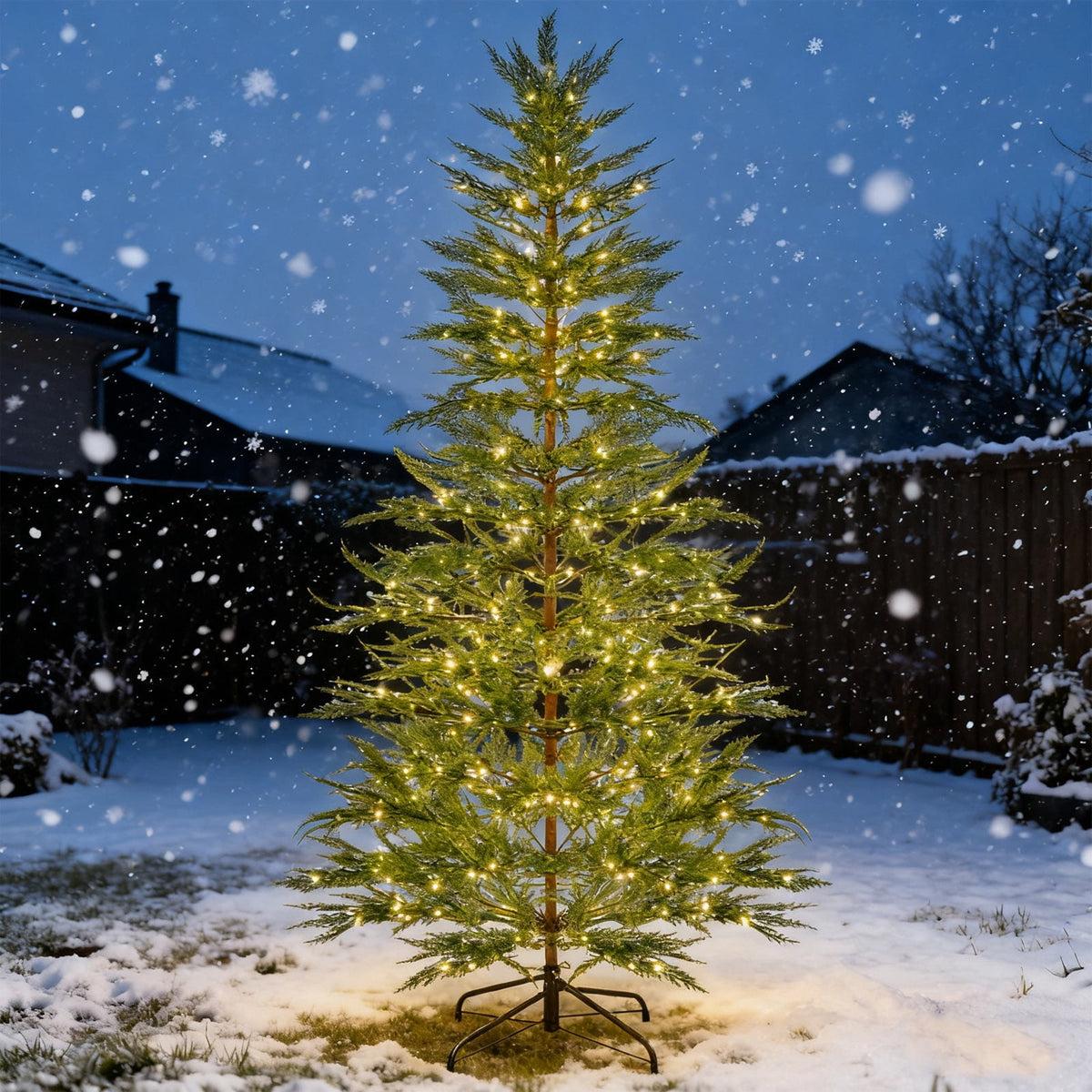 Christmas Decorations Tree, Pre-Lit Green Cypress Artificial Christmas Tree with 100 Warm White LED Lights, Fire Retardant, Easy Setup with Metal Stand, Ideal for Home, Office or Party Decor, 4FT