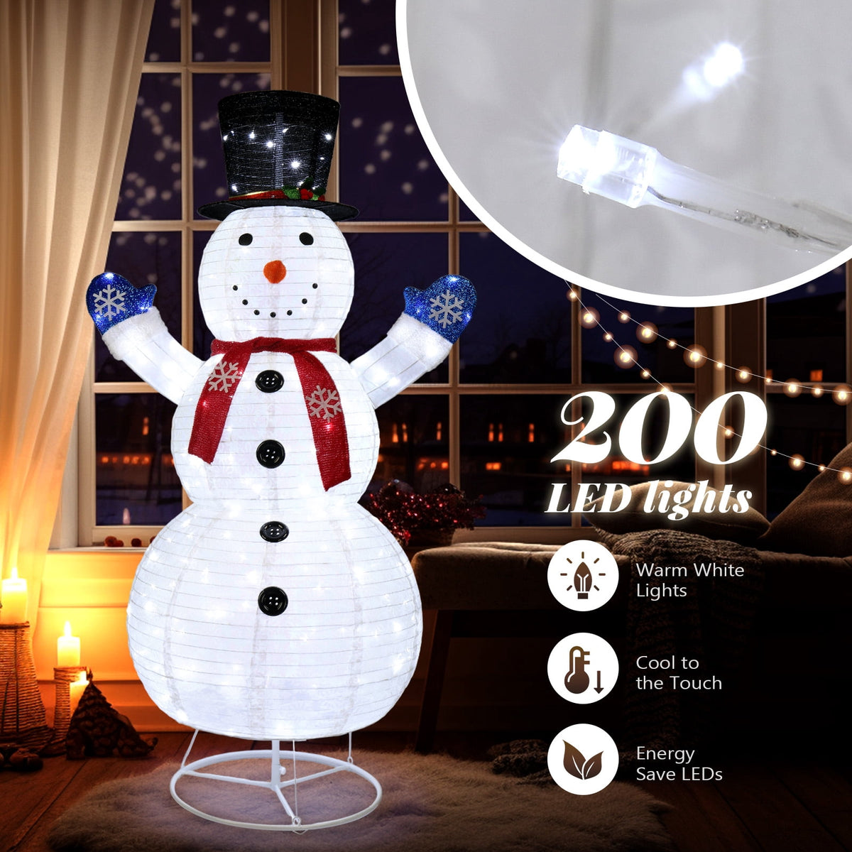 UBesGoo Top Hat Christmas Outdoor Decoration Outdoor Snowman 6FT Christmas Decorations for Home Indoor Lawn Yard