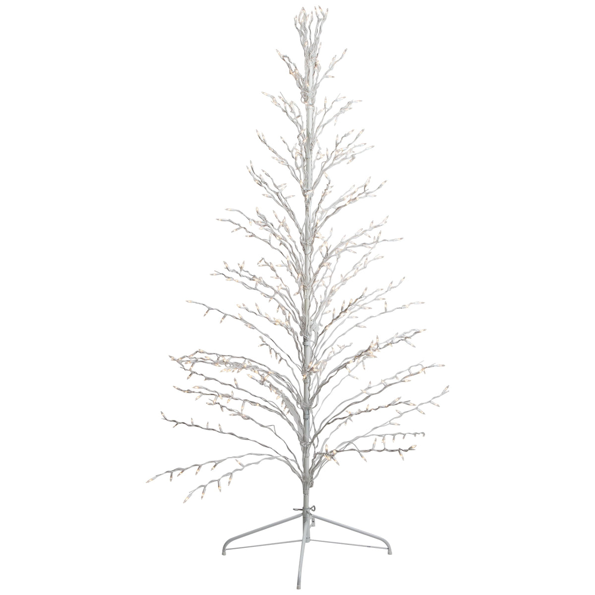 Northlight 4' White Lighted Christmas Cascade Twig Tree Outdoor Decoration - Clear Lights