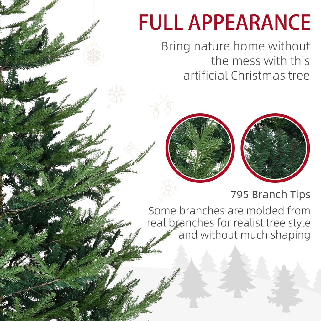 HOMCOM Artificial Christmas Tree Holiday Xmas Tree with Pine Shape