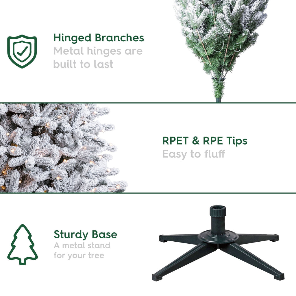 7.5' Pre-Lit Birchwood Fir Green Artificial Christmas Tree with 500 Warm White Twinkle LED Lights, Quick Set, and Stand, by Holiday Time