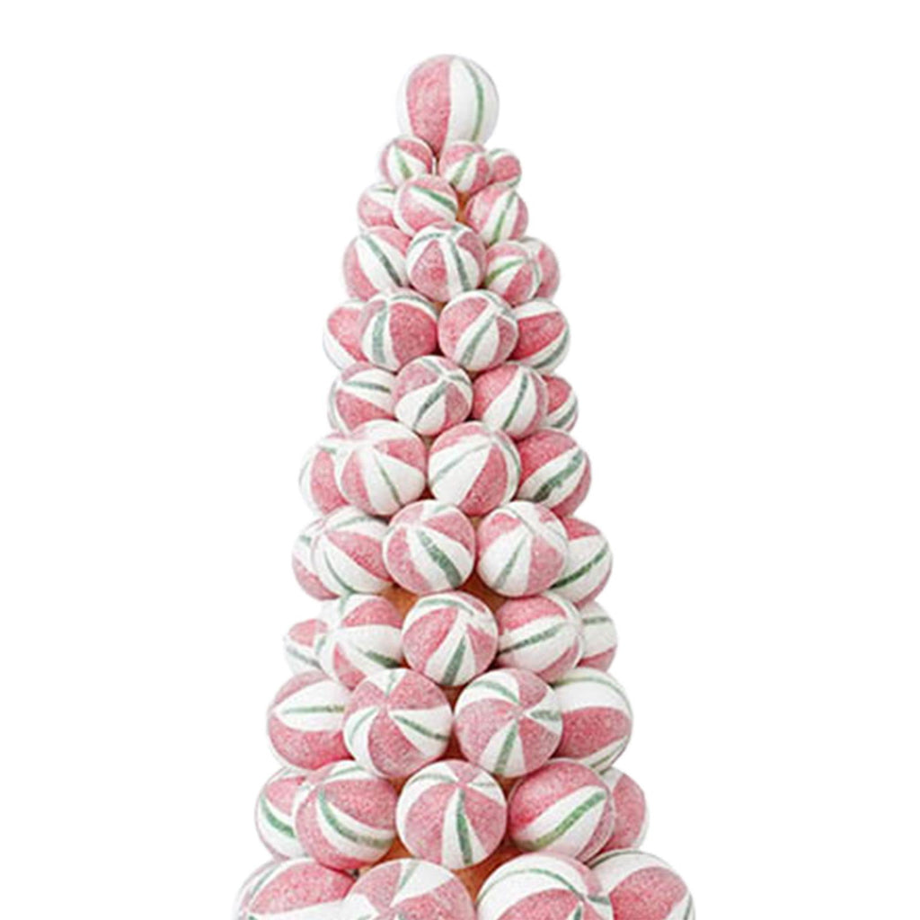 CUTICATE Christmas Ball Tree Christmas Decorations Collection Table Decor Tabletop Xmas Tree Christmas Balls Ornament for Home Holiday Pink White