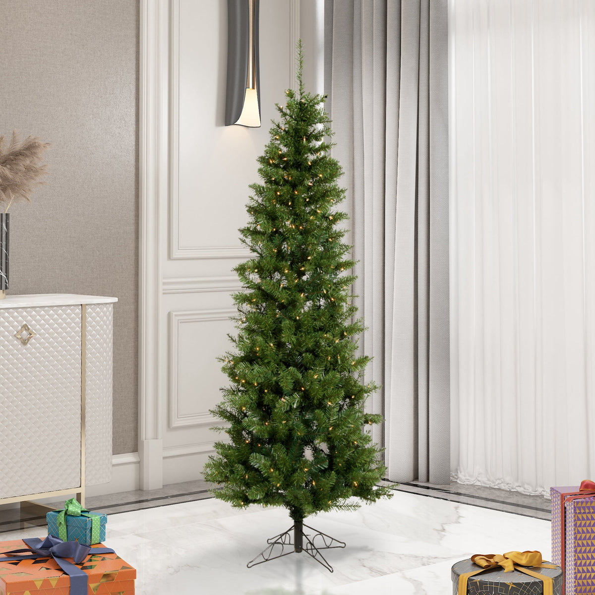 Vickerman 8.5' Salem Pencil Pine Artificial Christmas Tree, Unlit