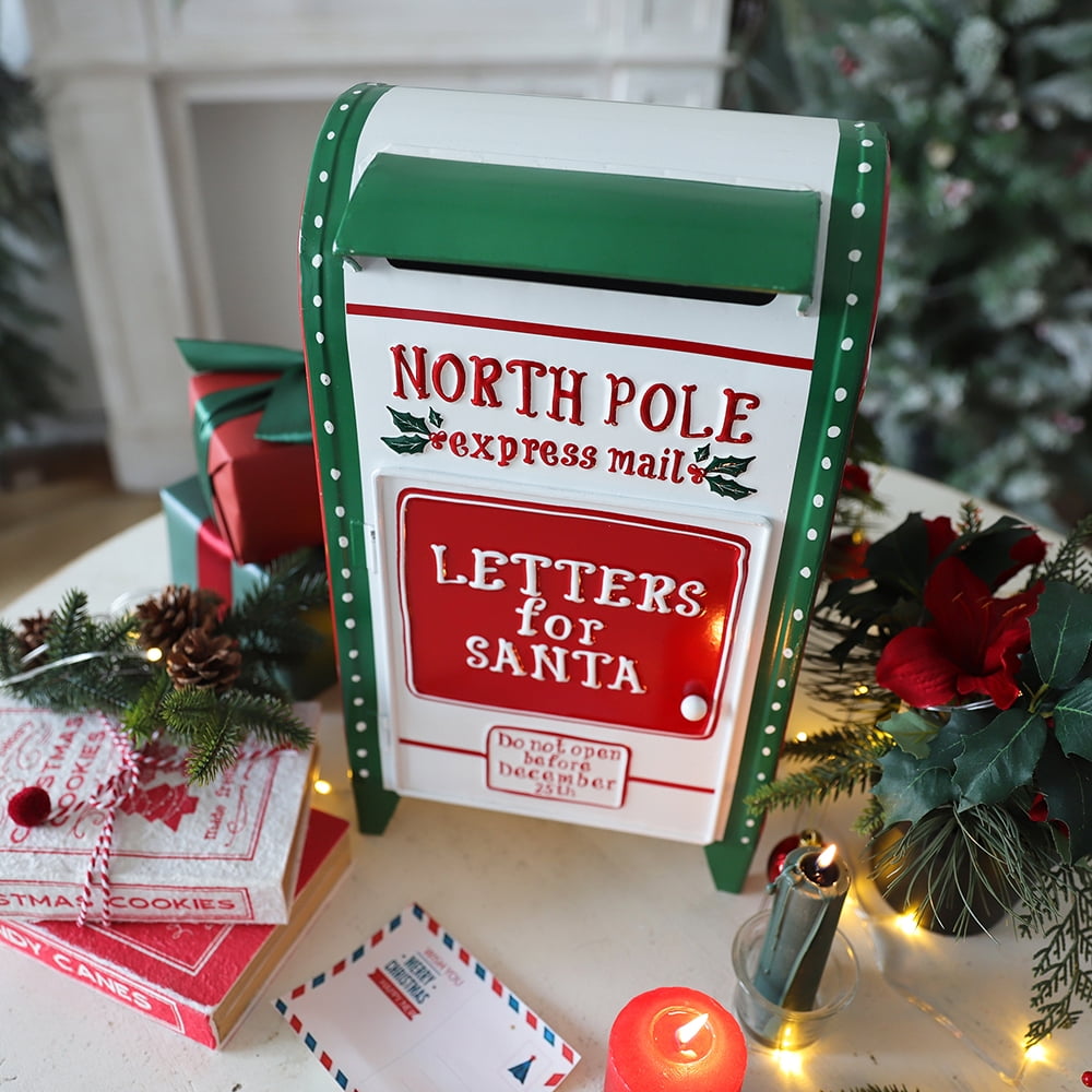 Christmas Mailbox Decoration Santa's Mailbox Letters To Santa Xmas Ornament Tabletop Christmas Decoration