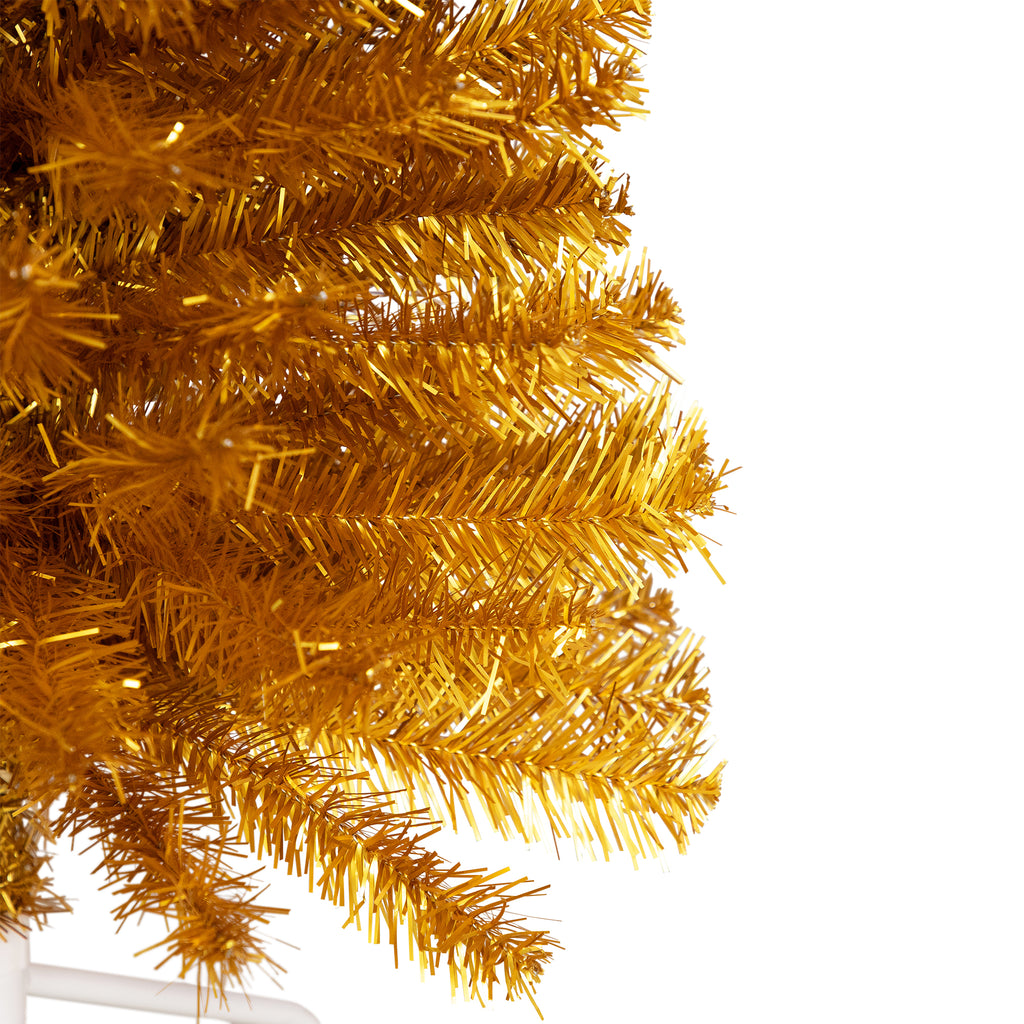 Northlight Pencil Gold Tinsel Artificial Christmas Tree - 6' - Unlit