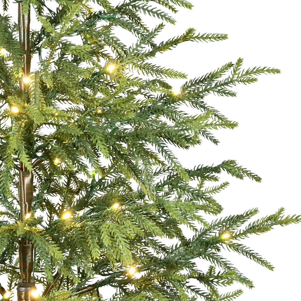 My Texas House 4ft Green Pre-lit Norfolk Pine Potted Christmas Tree, 100 Twinkle LED