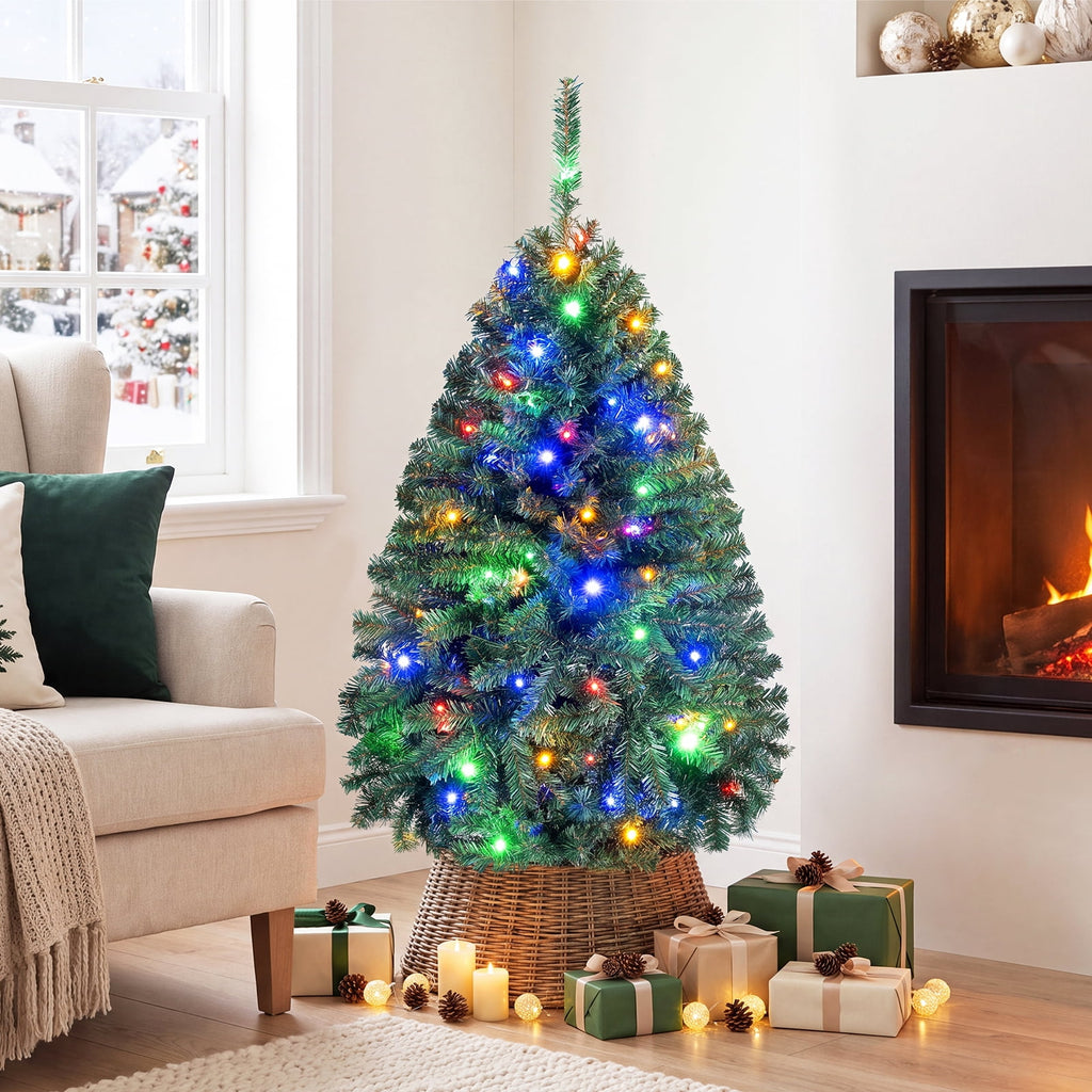 Costway 6Ft Pre-Lit Artificial Christmas Tree Hinged 350 LED Lights