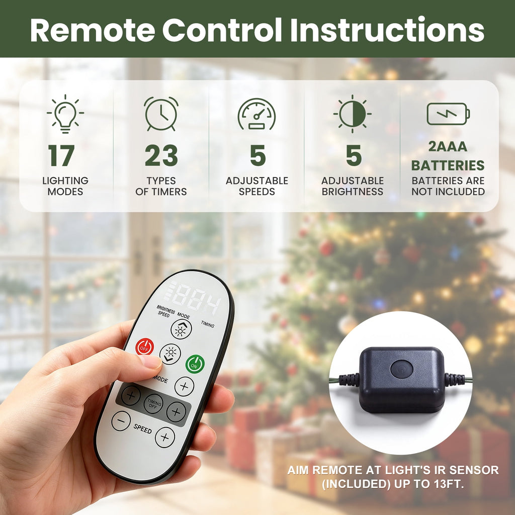 Lolsea 7ft Prelit Artificial Christmas Tree w/ Remote Control and Warm White & Color Changing Lights