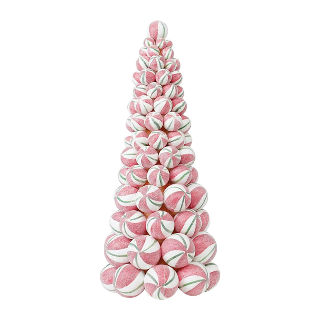 CUTICATE Christmas Ball Tree Christmas Decorations Collection Table Decor Tabletop Xmas Tree Christmas Balls Ornament for Home Holiday Pink White