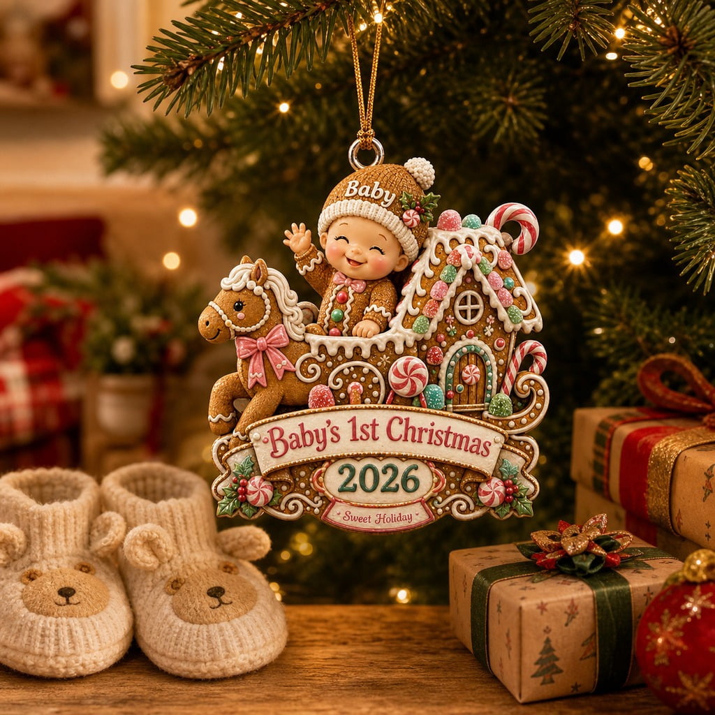 Personalized Hanging Ornament Baby First Christmas Keepsake