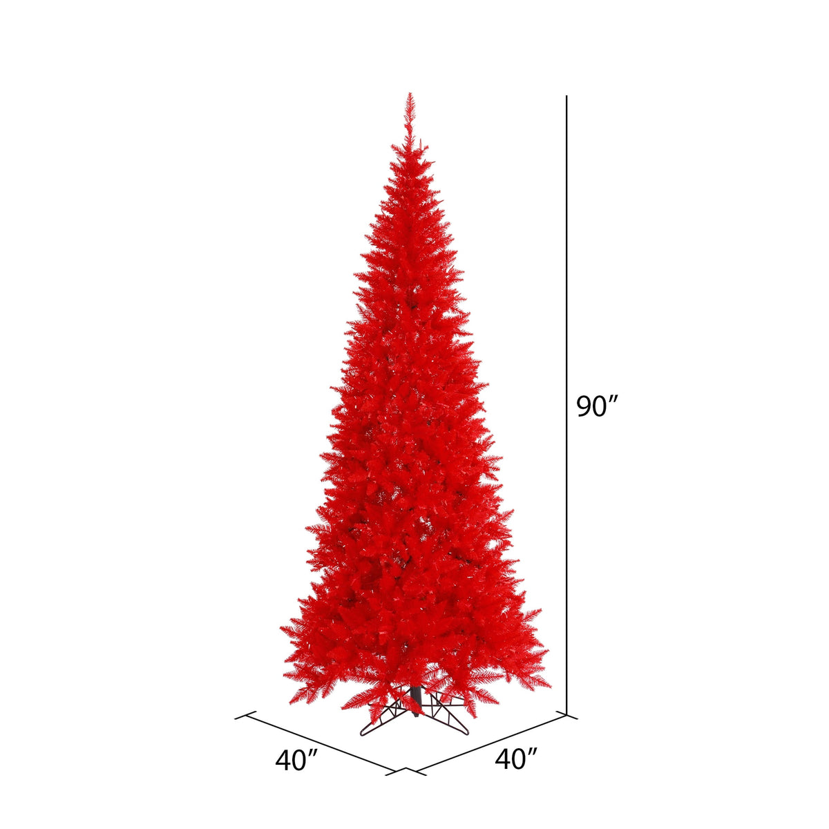 Vickerman 7.5' Red Fir Slim Artificial Christmas Tree, Unlit