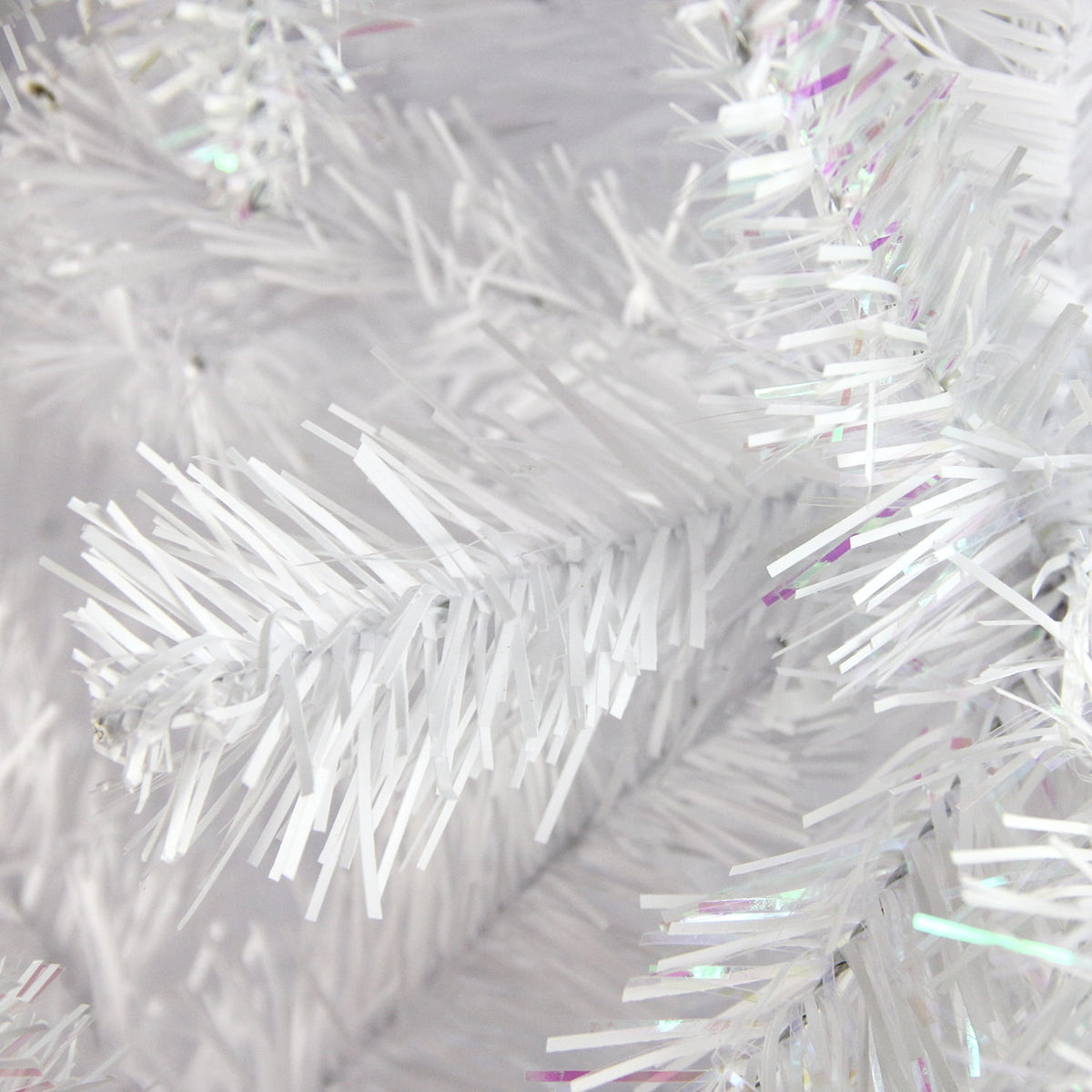 Northlight 7.5' Unlit Artificial Christmas Tree White Full Glimmer Iridescent Spruce