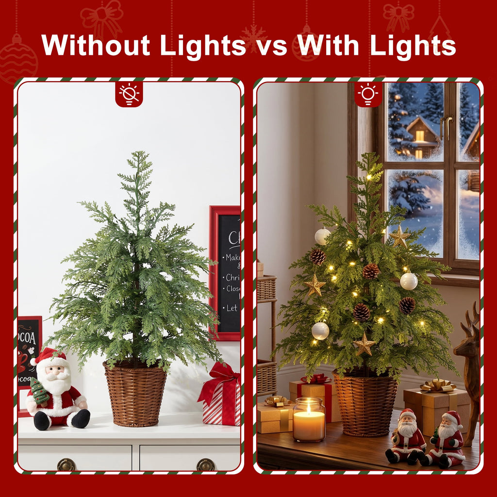 DR.Planzen 6' Pre-Lit Green Cypress Artificial Christmas Tree with 350 Warm White Twinkle LED Lights, Full-Bodied Xmas Tree with Metal Stand, Indoor Holiday Decoration