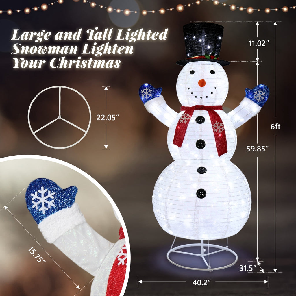 UBesGoo Top Hat Christmas Outdoor Decoration Outdoor Snowman 6FT Christmas Decorations for Home Indoor Lawn Yard