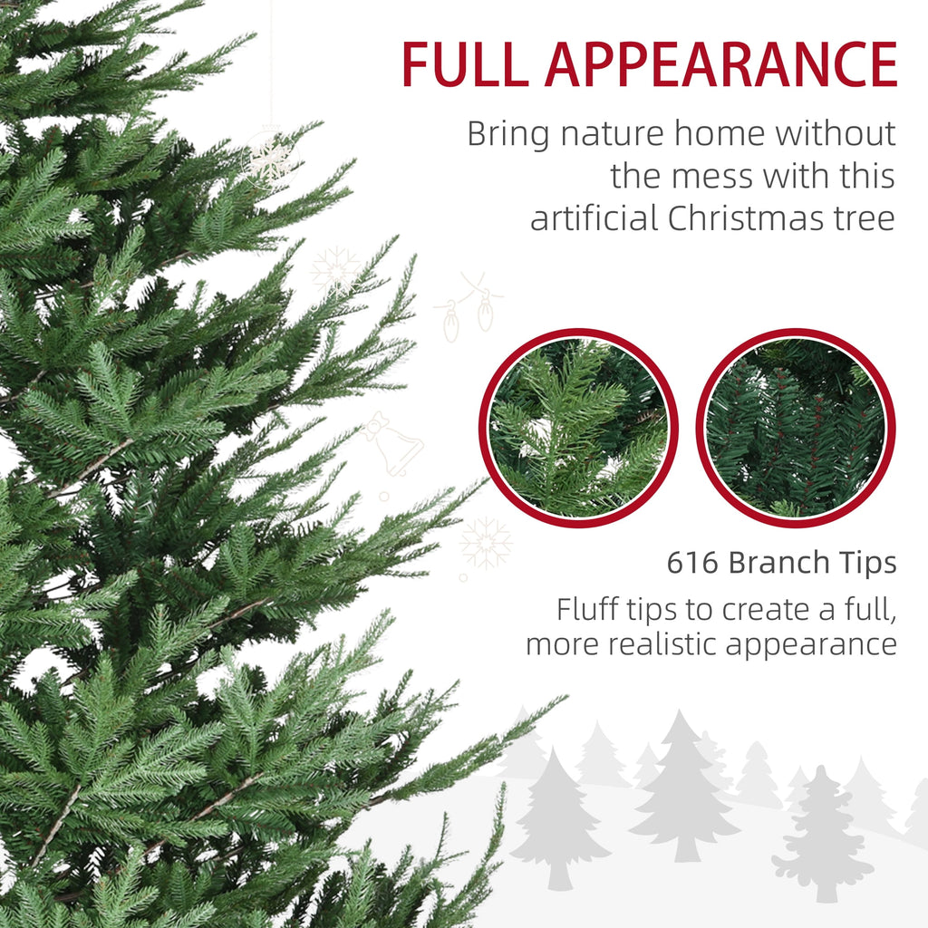 HOMCOM Artificial Christmas Tree Holiday Xmas Tree with Pine Shape
