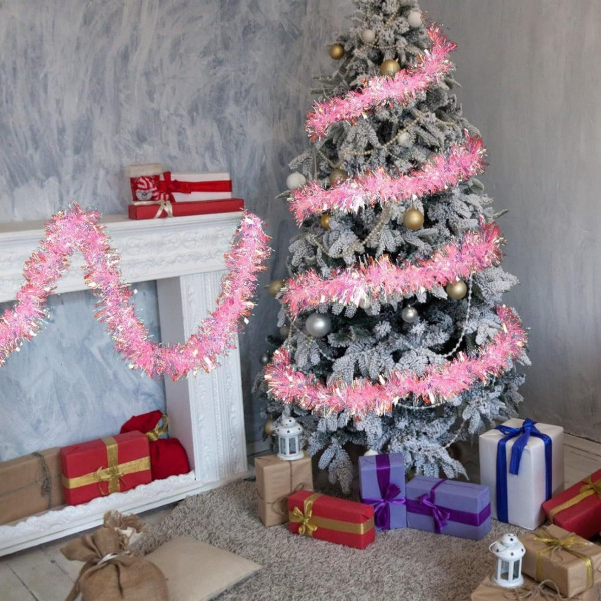 Faux Pre-Lit Cross Shaped Christmas Tree Cross, Exquisite Christmas Decorations (6FT-3 socks)