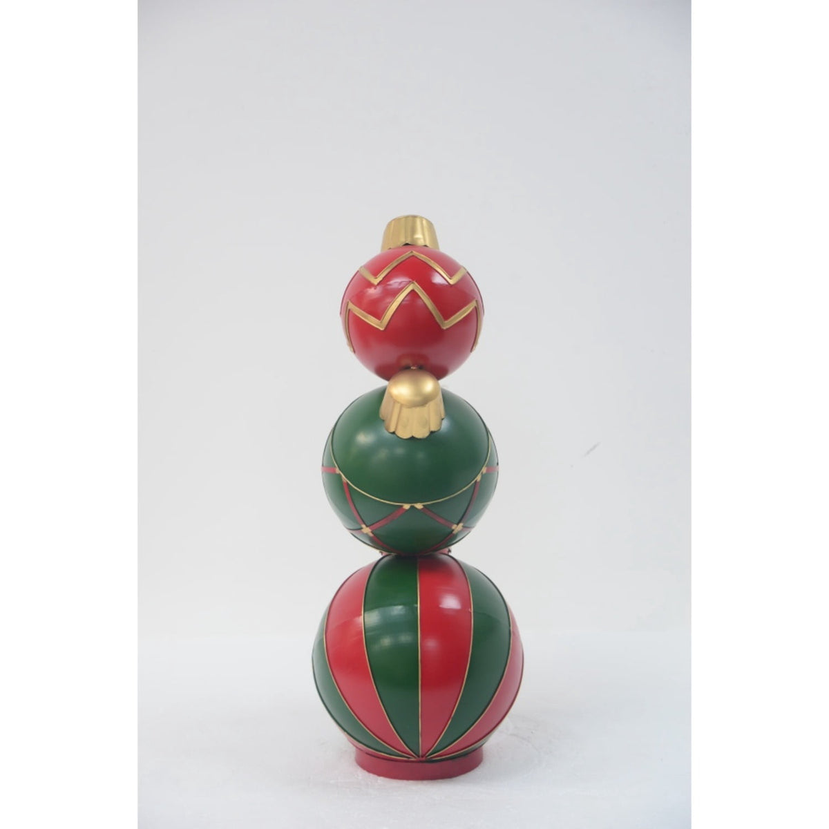 Jivora 12" Stacked Christmas Balls Decoration, Red Green Holiday Tabletop Ornament for Home