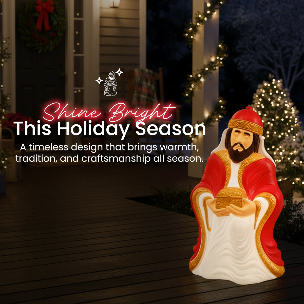 Union Products 74120 27.5 Inch LED Wiseman #1 Blow Mold Lighted Christmas Decoration