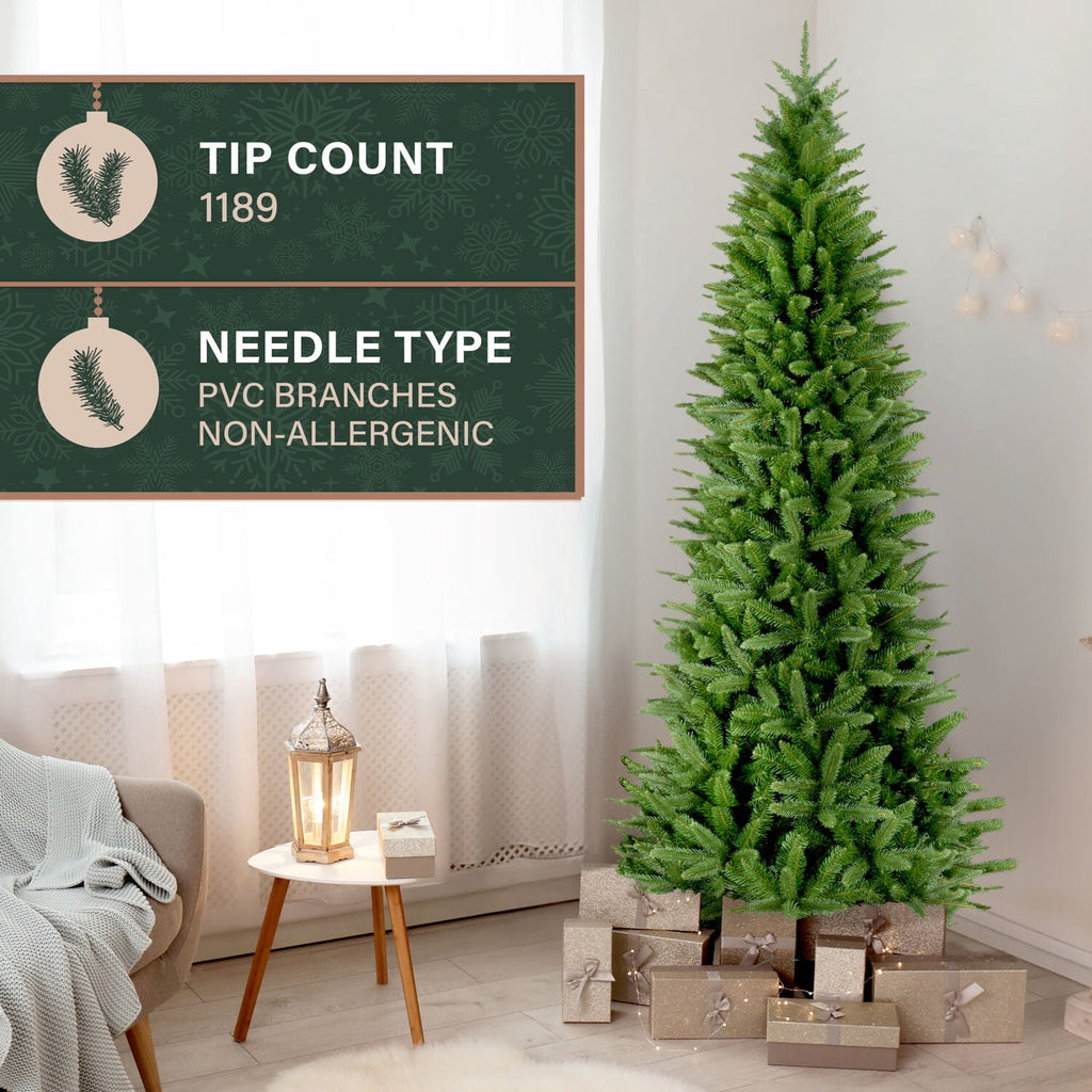 Fraser Hill Farm 7.5 ft. Winter Falls Slim Christmas Tree, FFWF075-0GR