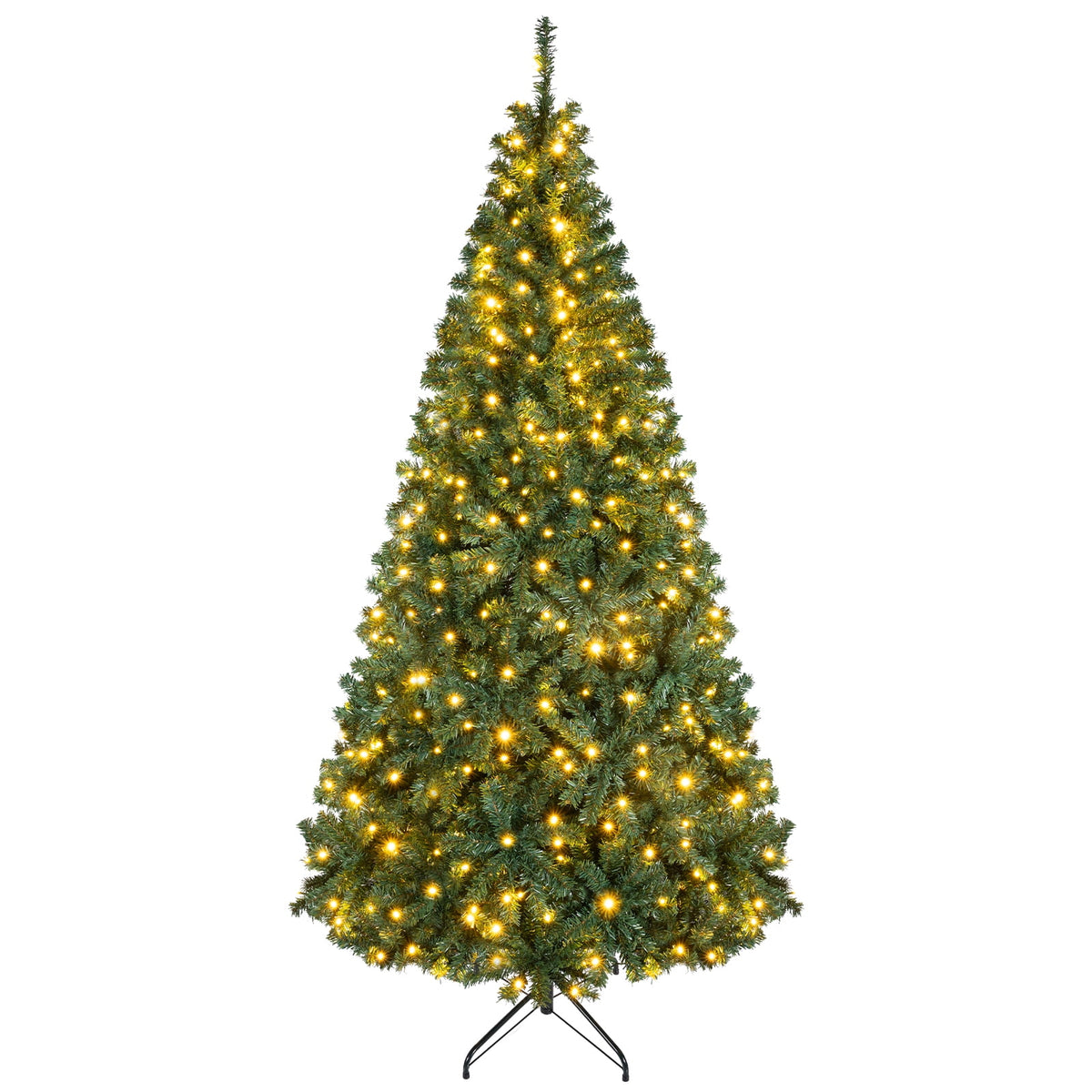 Costway 6Ft Pre-Lit Artificial Christmas Tree Hinged 350 LED Lights