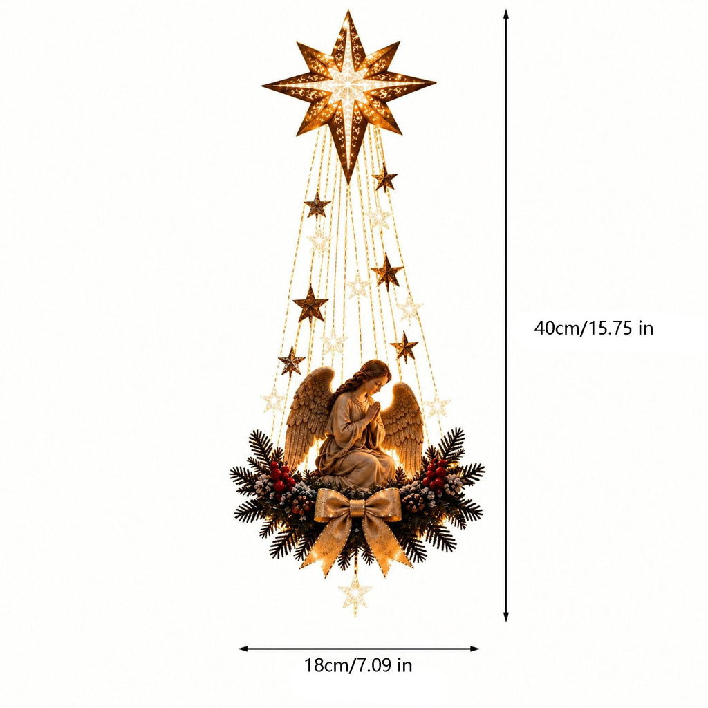 5Pcs Christmas Stair Banister Decoration Lighted Santa Snow Scene Garland for Stair Railing Indoor Holiday Home Ornament
