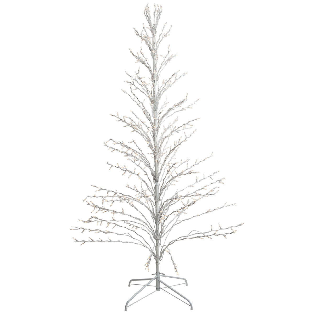 Northlight 4' White Lighted Christmas Cascade Twig Tree Outdoor Decoration - Clear Lights