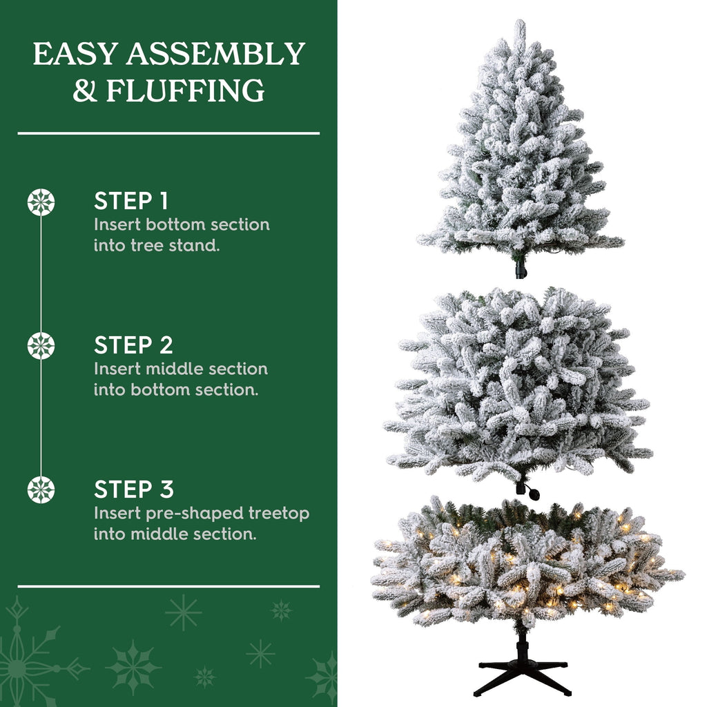 7.5' Pre-Lit Birchwood Fir Green Artificial Christmas Tree with 500 Warm White Twinkle LED Lights, Quick Set, and Stand, by Holiday Time