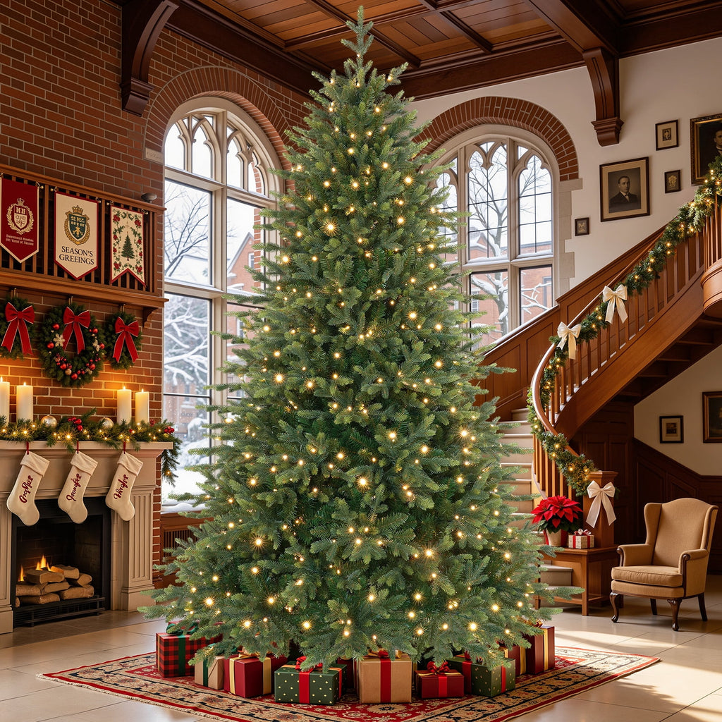 Lolsea 7ft Prelit Noble Fir Artificial Christmas Tree with Remote Control, Timer and Warm White & Multi-Color Lights