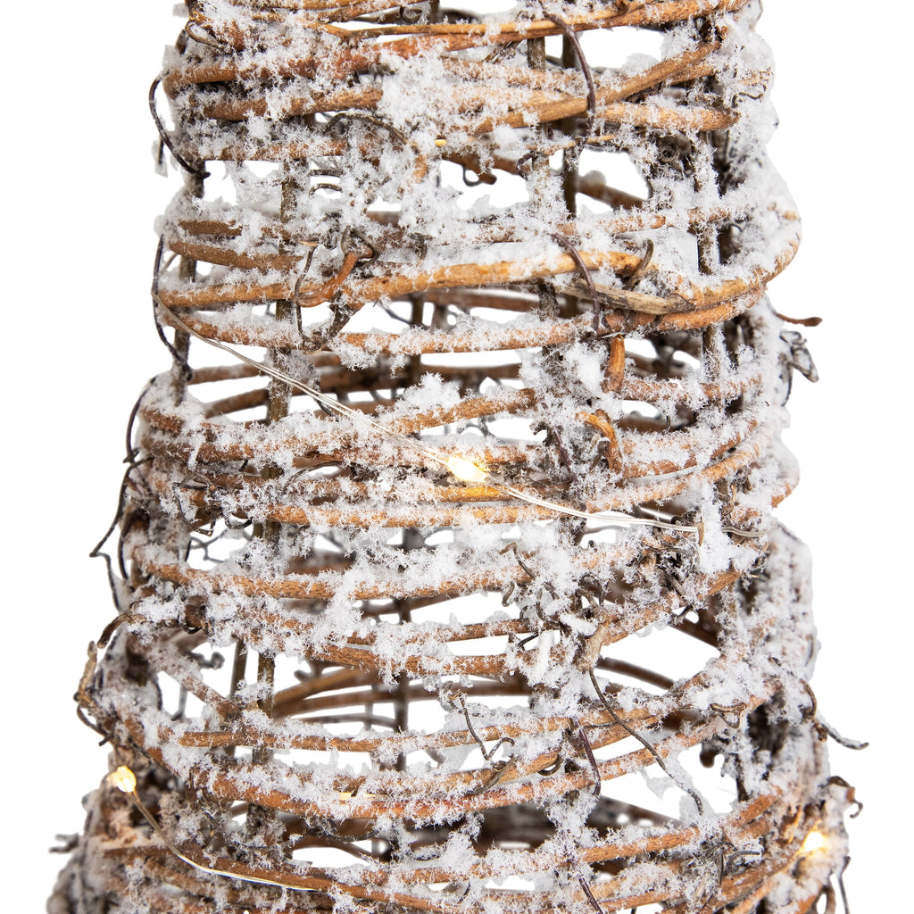 Northlight LED Lighted Snowy Rattan Christmas Cone Tree Decorations - 39.5" - Set of 3