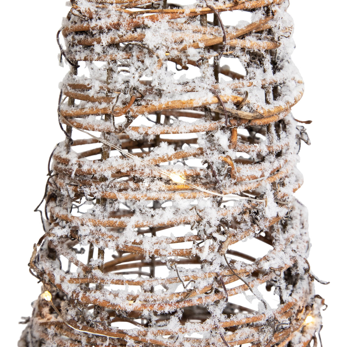 Northlight LED Lighted Snowy Rattan Christmas Cone Tree Decorations - 39.5" - Set of 3