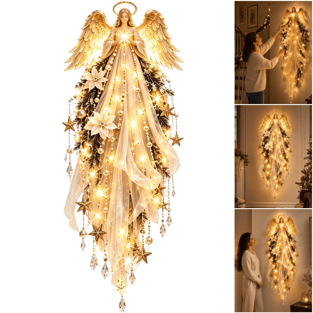 Lighted Christmas Stair Railing Garland Pack of 5 Santa Figures Snow Scene Ornament for Staircase Banister Indoor Display