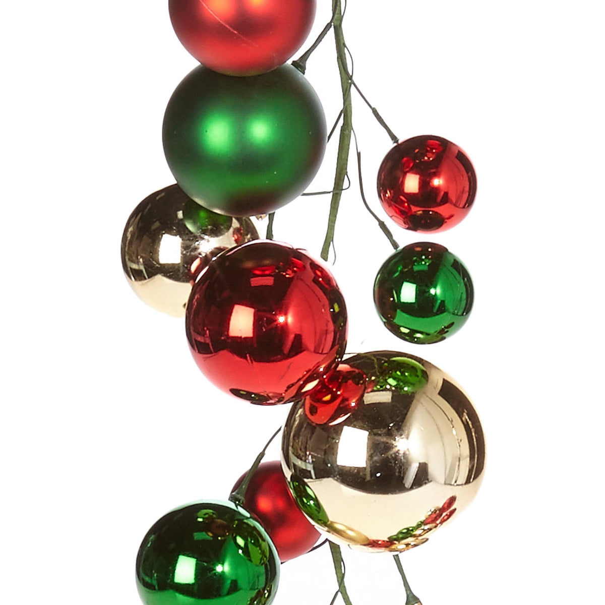 RAZ Imports 4' Gold Large Ball Ornament Shatterproof Christmas Garland