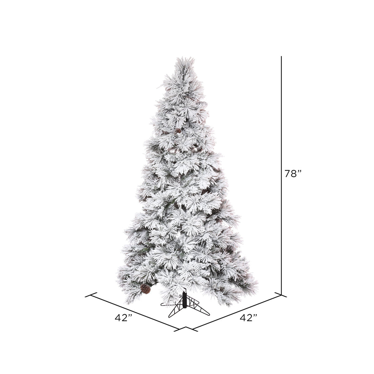 Vickerman 6.5' x 42" Flocked Atka Slim Artificial Christmas Tree, Unlit