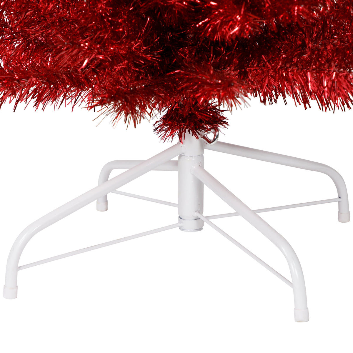 Northlight 6' Unlit Artificial Christmas Tree Pencil Red Tinsel
