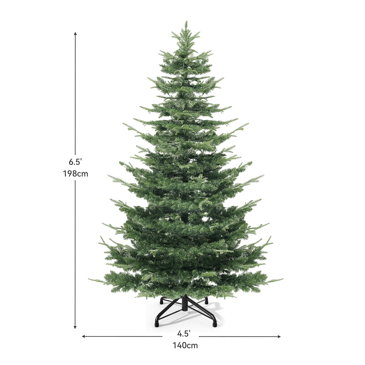 Uforic 6.5ft Pre-Lit Aspen Fir Artificial Christmas Tree with 900 Branch Tips and 500 Lights