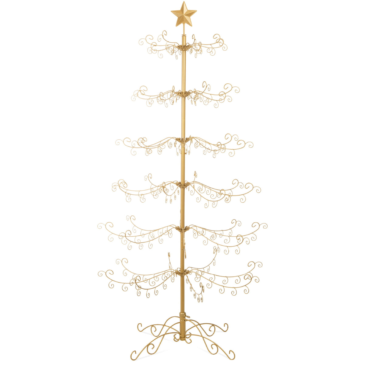 Best Choice Products 6ft Wrought Iron Ornament Display Christmas Tree w/ Easy Assembly, Stand - Black