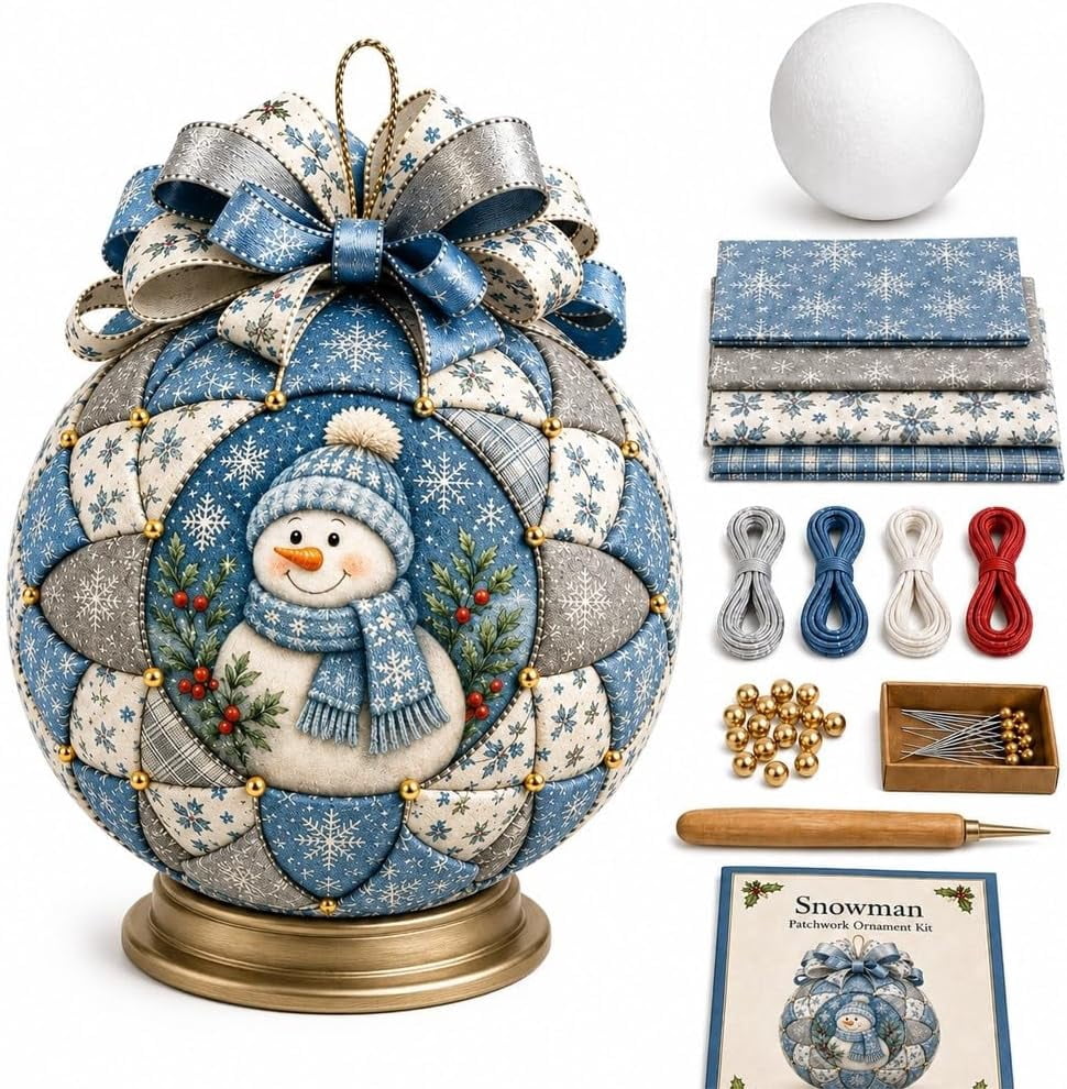 Christmas Classics Patchwork Ornament DIY Kit, Holiday Decorations (ALL)