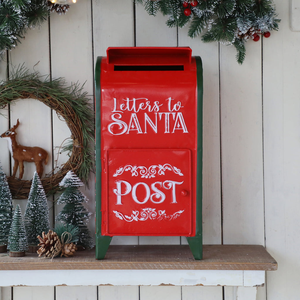 Christmas Mailbox Decoration Santa's Mailbox Letters To Santa Xmas Ornament Tabletop Christmas Decoration